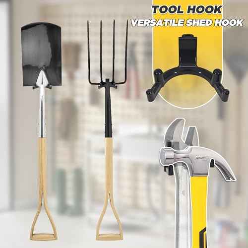 Tool Hook for Lifetime Shed Accessories: 12 Pcs ABS Storage Shed Hooks for Electric Hand Gardening Tools - Does Not Work on Horizontal Siding Sheds - Black