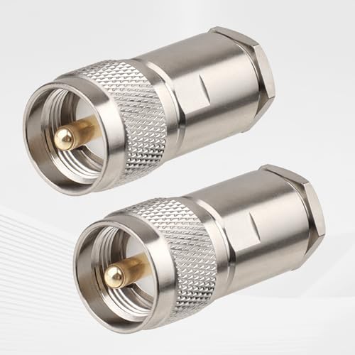 MOOKEERF 4 Pack PL259 Coax Connectors 50 Ohm UHF Male Clamp for RG8 RG213 Cable