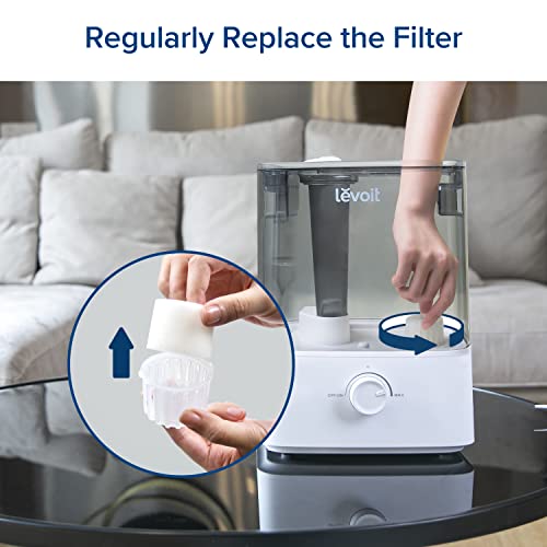 Levoit Top Fill Humidifier Filter Replacement 10-Pack – Genuine LV Filters for Classic160, Dual200S, Dual150, Classic300, OasisMist450S, LV600S, Superior6000S (Top Fill Variant)