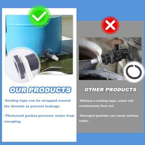 2 Pack PVC Rain Barrel Spigot Kit -3/4" Rain Barrel PVC Garden with Bulkhead Fitting Garden Hose Faucet Adapter and Thread Seal Tape for Water Tanks, Aquariums, Tubs, Pool, Garden Barrel