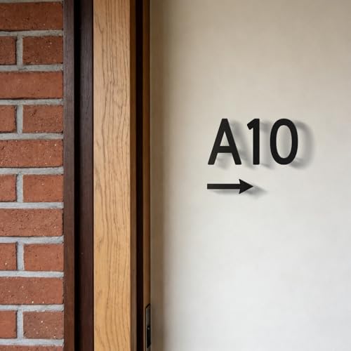 Monlyey 4 Inch Black Aluminum House Numbers - Floating & Wall Mountable