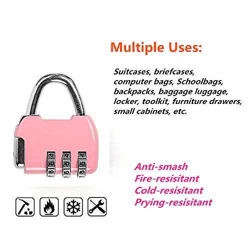 3 Pack Combination Lock 3 Digit Padlock Resettable and Waterproof for School Gym Suitcases Locker, Luggage, Briefcases, Computer Bags, Schoolbags, Backpacks, Locker, Drawers, Toolkit and Cabinets