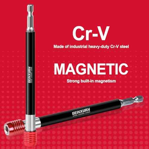 12¡± Impact Screwdriver Bit Holders Extra Long, Magnetic Extension Quick-Change Socket Drill Bit Holder Cr-V Steel Hex Shank Quick Release Drill Bit Guide