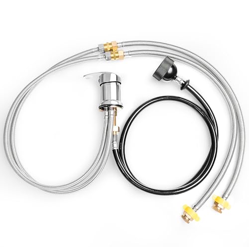 RARELEMON Salon Shampoo Sink Faucet & Sprayer Kit with Extra Hoses & Connectors - Professional Beauty Salon Equipment