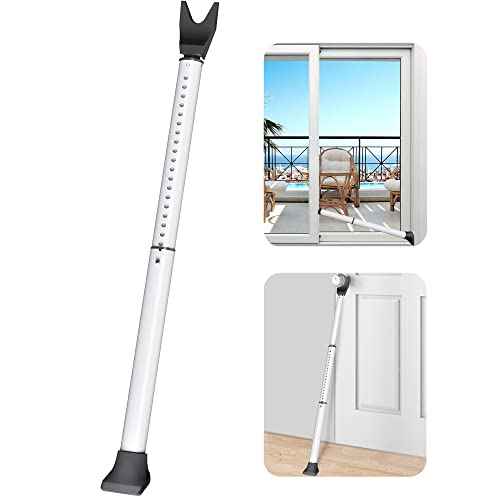 AceMining Upgraded Door Security Bar & Sliding Patio Bar, Heavy Duty Stoppers Adjustable Jammer for Home, Apartment, Travel (1 Pack,White)