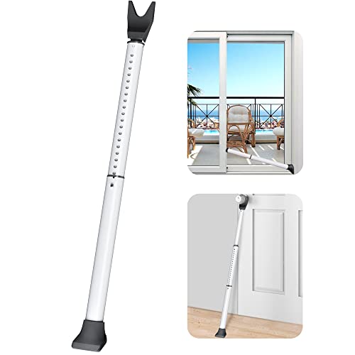 AceMining Adjustable Door Security Bar 20-50 in, White - Travel & Home Security