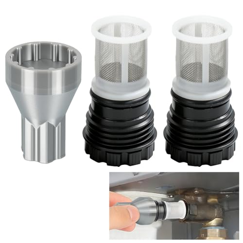 Brolena Silver 3-in-1 Water Heater Filter Removal Tool & Replacement Filters Kit for Rinnai