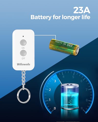 WILAWELS White Wireless Remote Control Outlet Plug - 1 Remote + 1 Socket