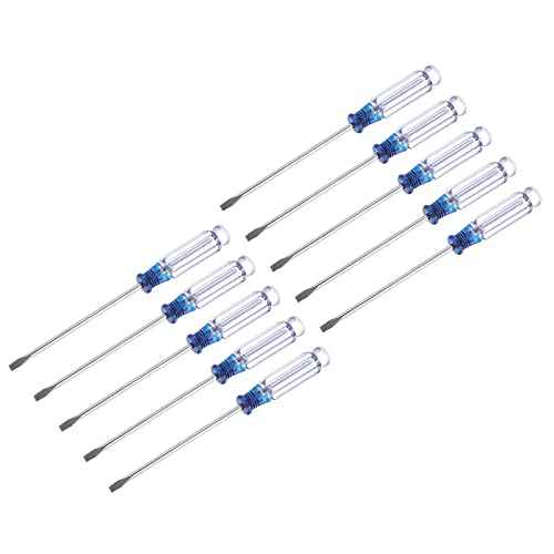 uxcell Mini Slotted Screwdriver, 3.0mm Flat Head 127mm Length for Small Appliances Repair, 10 Pcs