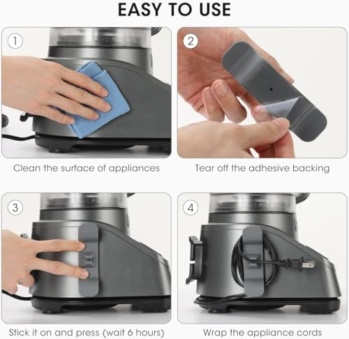 AIEVE Dark Grey & White Cord Organizer for 6 Kitchen Appliances – 6 Pack