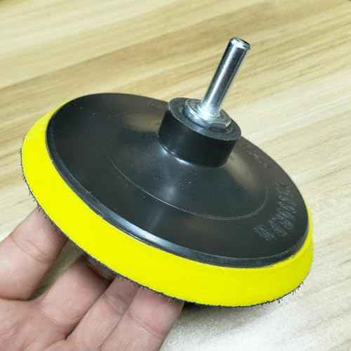4 Inch Backing Plates Buffing Pads Holder 5/8-11 Thread Hook & Loop Backer with 1/4'' Connecting Rod Hex Shank for Polishing Tools, Sander (Pack of 4)