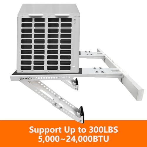 No-Drill Window AC Support Bracket - Adjustable Heavy Duty Steel Holds 300lbs, Easy Install, Compatible with Single/Double Hung Windows, CAT SO RICH