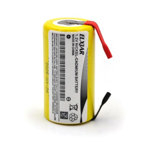 (5-Pack) Sub C 1.2V 2000mAh Ni-CD Rechargeable Batteries with Tabs for Power Tools, Cordless Drills, Emergency Lights, High Drain Devices