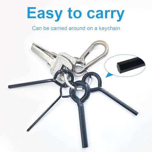 12 PCS Black Standard Hex Dogging Key with Full Loop(5/64in,1/8 inch, 5/32 inch, 7/32 inch), Metal Allen Wrench Set Door Key for Push Bar Panic Exit Device Panic Exit Equipment