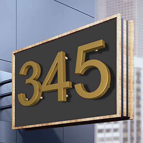 Deamos Gold House Number 2 - 5 Inch Modern Brass Floating Address Sign