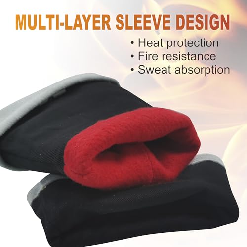 932¢µ/500¡ÆC Heat Resistant gloves, Fire Proof Foundry Leather Gloves for Fireplace,Furnace,Fire Pit,Blacksmith...