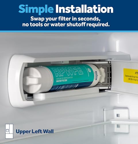 GE RPWFE Refrigerator Water Filter 1-Pack - Genuine, Fits GE French Door Models