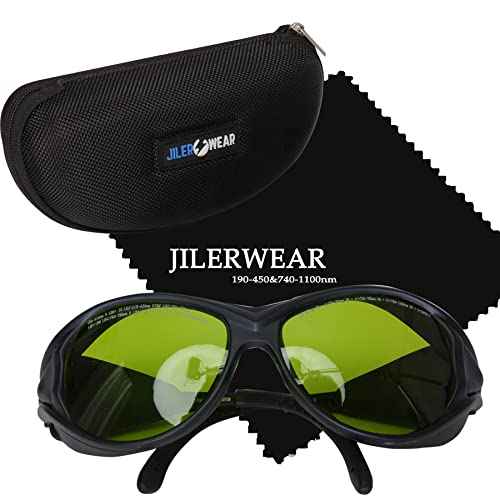 JILERWEAR Professional 190-450&740-1100nm OD6+ Laser Safety Glassess,808nm Infrared Laser Engraving Protective Goggles