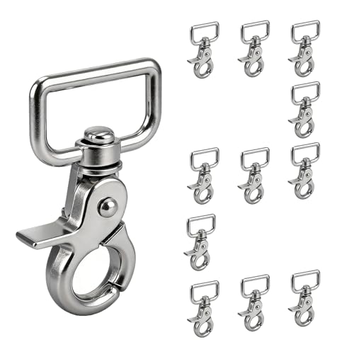 CSJZZT Square Metal Swivel Snap Hooks 12 Pack for Keychains, Purses, Crafts