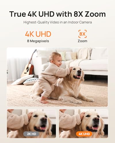 Anona 4K UHD Indoor Security Camera Pack - 2-Pack, Pet & Baby Monitoring, 360° Pan-Tilt, Dual-Band Wi-Fi 6, Auto-Tracking
