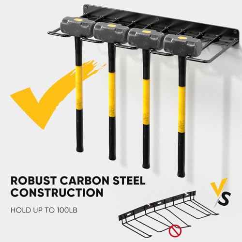 Power Tool Organizer, Drill Holder Wall Mount, Heavy Duty Garage Tool Organizer and Storage, Suitable Tool Rack for Tool Room, Workshop, Garage (Black-1 Tirer)