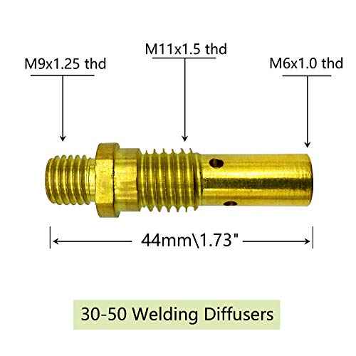 44PCS Mig Welding Gun Accessory Kit .035" for Lincoln Magnum 100L and Tweco Mini/#1 Tips Diffusers Nozzles M3 Torch Gun Consumable Durability