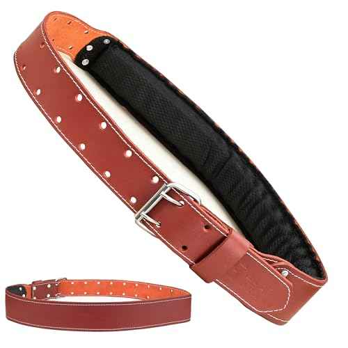 Leather tool belt for men grain leather work belts | 3 inch carpenter constaraction belt multipurpose along with foam padded tool belt 34" to 49"