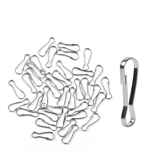 80 Pack Stainless Steel Spring Hooks 1.26 Inch Rust-Proof Lanyard Clips for Keychains, ID Cards, DIY
