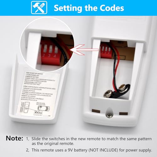 CENMING Replacement Remote for Hampton Bay Hunter UC7078T FAN-HD with Reverse (303.9MHz) – 3-Speed Wall Mount