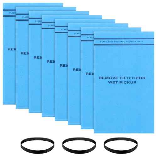 Wet Dry Vacuum Filter Bags for Stinger 2.5 to 5 Gallon WS0255VA, WORKSHOP WS01025F, Craftsman 9-38737, MultiFit VF2000, Select 2-1/2 to 5-Gallon Shop Vac Vacuums (8 Filter bag + 3 Band)