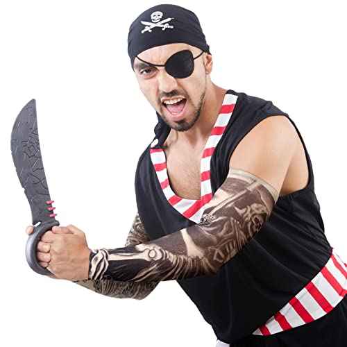 Geyoga 12 Pcs Tattoo Sleeves Fake Arm Sleeves Cover Realistic Soft Elasticity UV Protection for Men Women Working