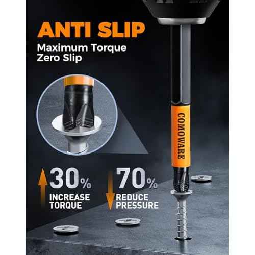 COMOWARE 12pcs Phillips Head Drill Bits #2, S2 Steel 1/4" Hex Bit Set, Anti Slip Screwdriver Bits, 1-6" Length, CNC Tip Magnetic Drill Bit, Impact Hex Bitss Sets For Electronic Devices Disassembly