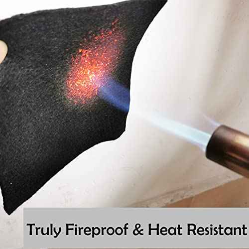 Fireproof Welding Blanket Heat Resistant Carbon Felt Fabric Flame for Smoker Gill Heat Resistant Up to 1800¡ÆF 36¡± x 36¡± Easy Cut Fire Proof Mat for Glass Blowing Auto Body Repair Camp and Wood stoves