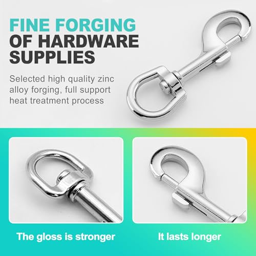 KornaDoz Heavy Duty 3.5 Inch Swivel Snap Hooks for Dog Leashes & Pet Collars