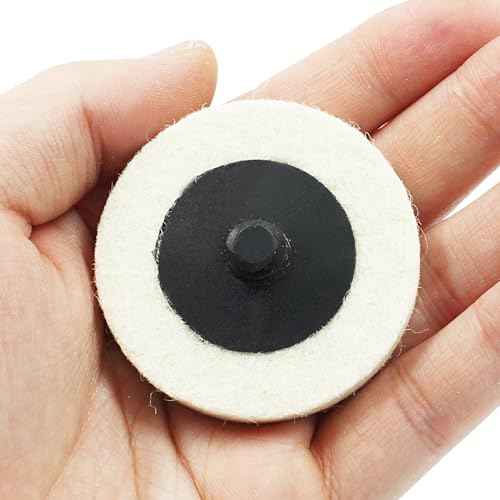 2 Inch Compressed Wool Polishing Buffing Pads, 10 Pcs Wool Buffing Pad with 2" Disc Pad Holder for Polishing and Buffing
