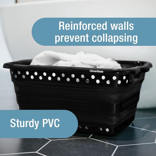 CleverMade 39L Collapsible Laundry Basket - Black, 1 Pack, 45 lb