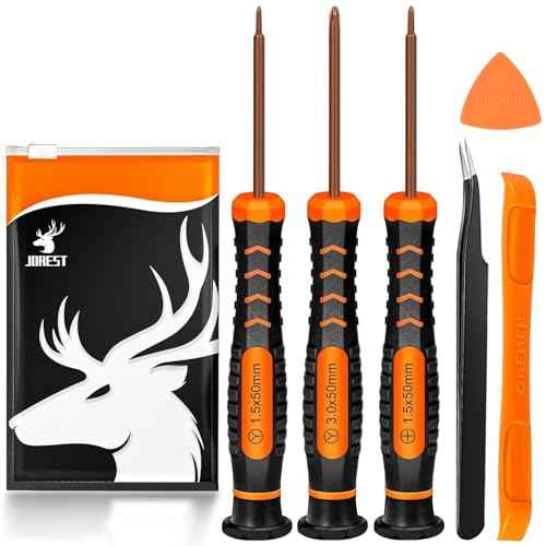 JOREST Screwdriver Kit for Switch, 6Pcs Repair Set with Triwing Y00,Y1,Phillips PH000, Tweezers, Crowbar, Triangle Pry, for Switch Lite, Joycon Controller, Wii, Gameboy Advance SP, Gamecube