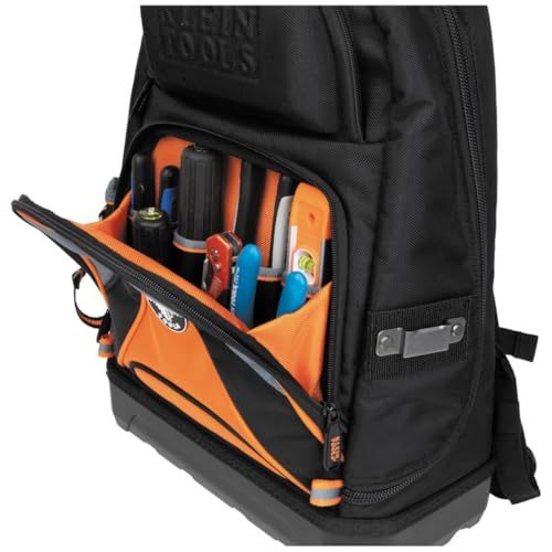 Klein Tools Low Profile Tool Backpack with 39 Pockets - Black/Orange/Gray