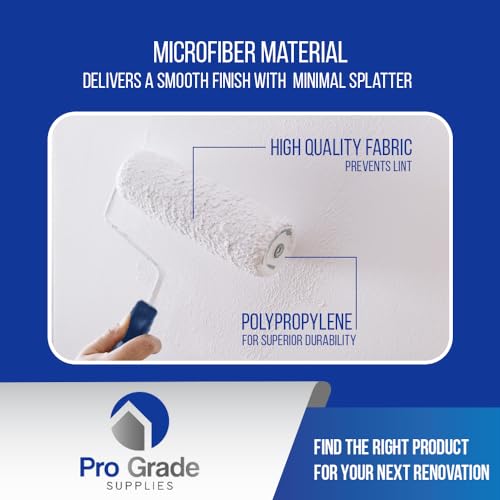 Pro Grade Paint Roller Kit, Brushes, 4" & 9" Covers for Walls