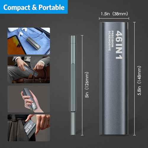 AMIR 46-in-1 Precision Screwdriver Set, Magnetic Small Screwdriver Set with Case, Mini Repair Tool Kit for Phone, Computer, Watch, Macbook, Glasses Switch RC Watch DIY, Small Gift for Men