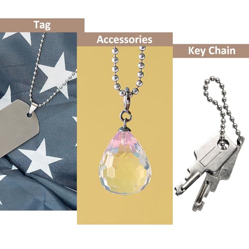 236-inch Ceiling Fan Pull Chain Extension with Connectors - Stainless Steel