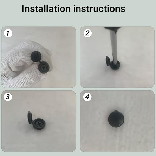 150 Pcs 3 Sizes Screw Cover Caps, Smooth Plastic Caps for Covering Screw Nail Hole, 3 Sizes (Hole Diameter 4mm, 5mm, 6mm)(Black)