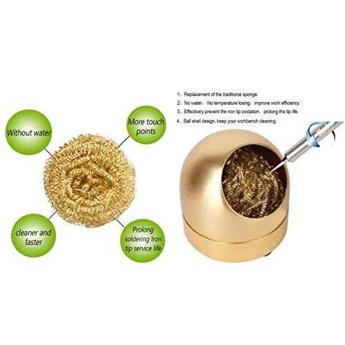 LBY Solder Tip Cleaner, Wire-Type, Copper Kit with 5 Pieces Solder Tip Cleaning Wire and 1 Piece Holder for Cleaning Soldering Irons and Tips