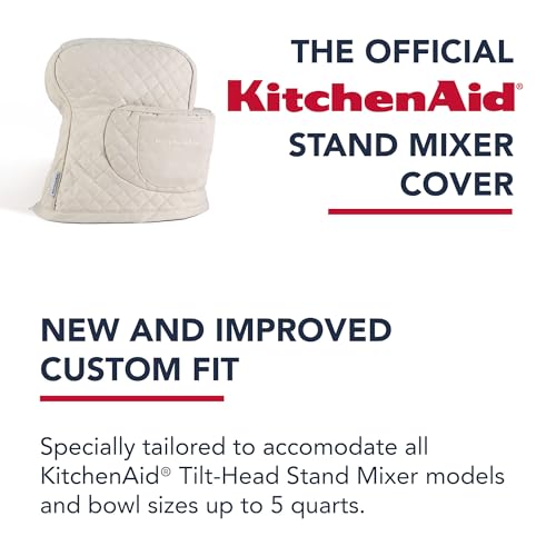 KitchenAid Tilt-Head Stand Mixer Cover with Front Pocket, Milkshake Tan, 14.38 x 18 x 10 in