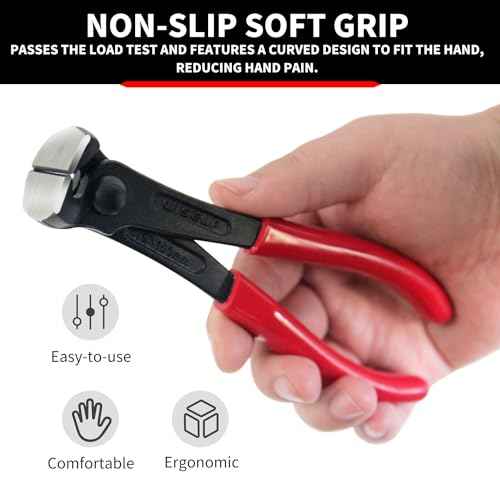 WISEUP Nail Puller, 7-inch Black Finish Chrome Vanadium Steel Carpenter's Pliers,End Cutting Pliers, for Staple Remover Tool or Flooring Installation Tools (7 inch)