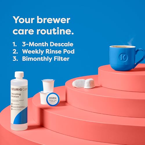 Keurig 1 Pack 3-Month Brewer Maintenance Kit with Descaling, Water Filters & Rinse Pods