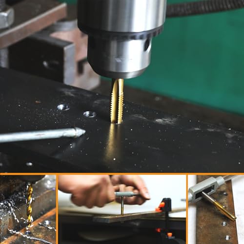 M6x1.0 Tap and 5.0mm Drill Bit Kit, M2 HSS Metric Drill and Tap Set, Combination of Drill and Tap Kit for Metal
