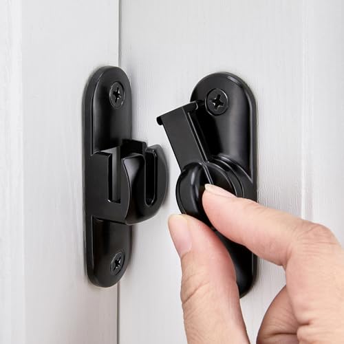 INIRET Black Barn Door Lock 90/180 Degree Flip Gate Latch - Variation 1