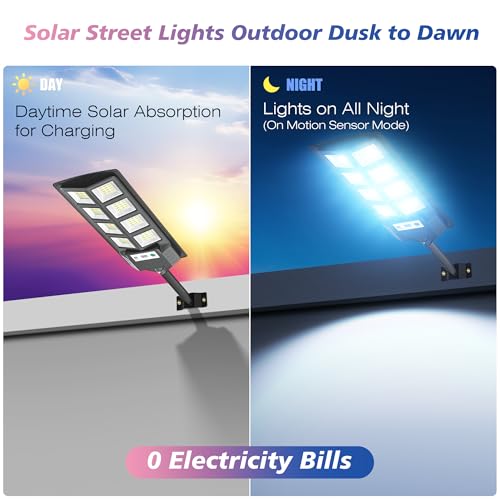 WYWNA 2-Pack Solar Flood Lights Outdoor Waterproof 6000K LED Motion Sensor & Remote