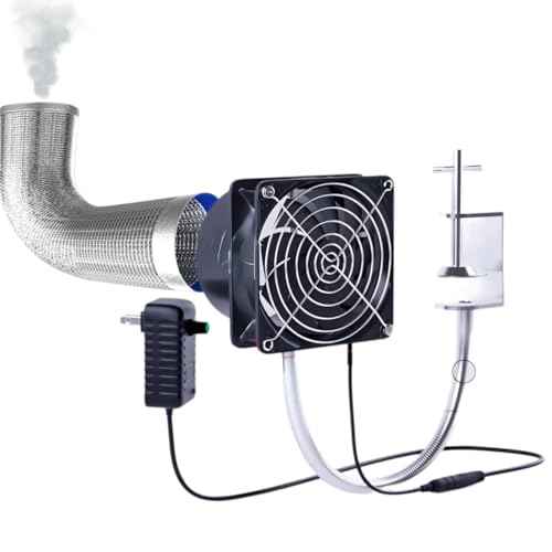Fume Extractor Adjustable Suction Power Solder with 10-foot smoke exhaust pipe Soldering Fan for Soldering Stained Glass Laser Engraving DIY Projects